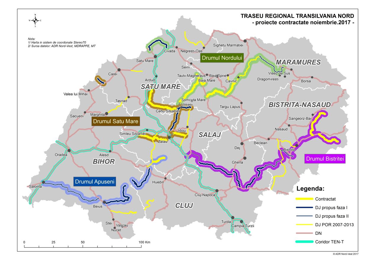 Harta Infrastructurii Rutiere Judetene Finantate Prin Regio Adr